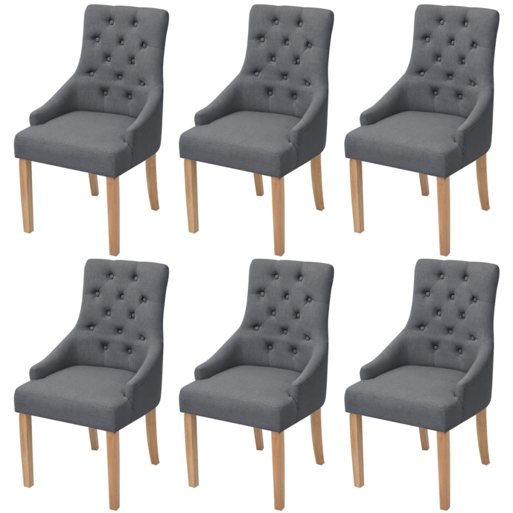 Eetkamerstoelen 6 st stof donkergrijs is nu te koop bij PeponiXL, paradijselijk wonen!