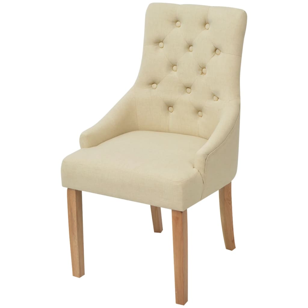 Eetkamerstoelen 4 st stof crèmekleurig is nu te koop bij PeponiXL, paradijselijk wonen!