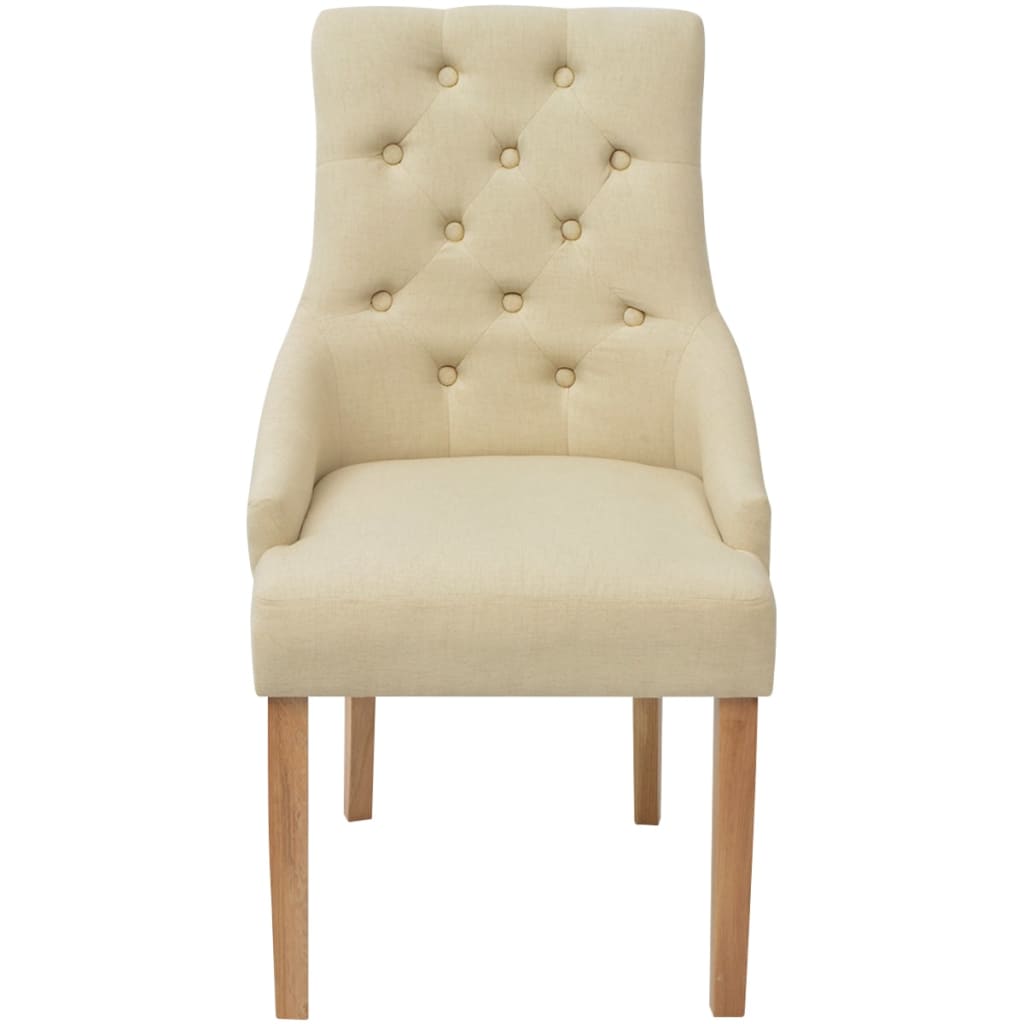 Eetkamerstoelen 6 st stof crème is nu te koop bij PeponiXL, paradijselijk wonen!