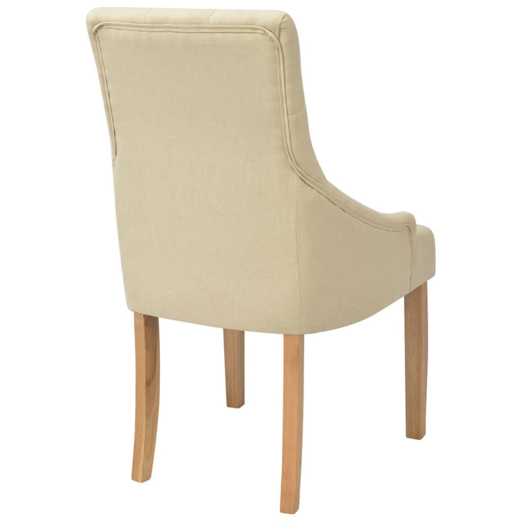 Eetkamerstoelen 6 st stof crème is nu te koop bij PeponiXL, paradijselijk wonen!