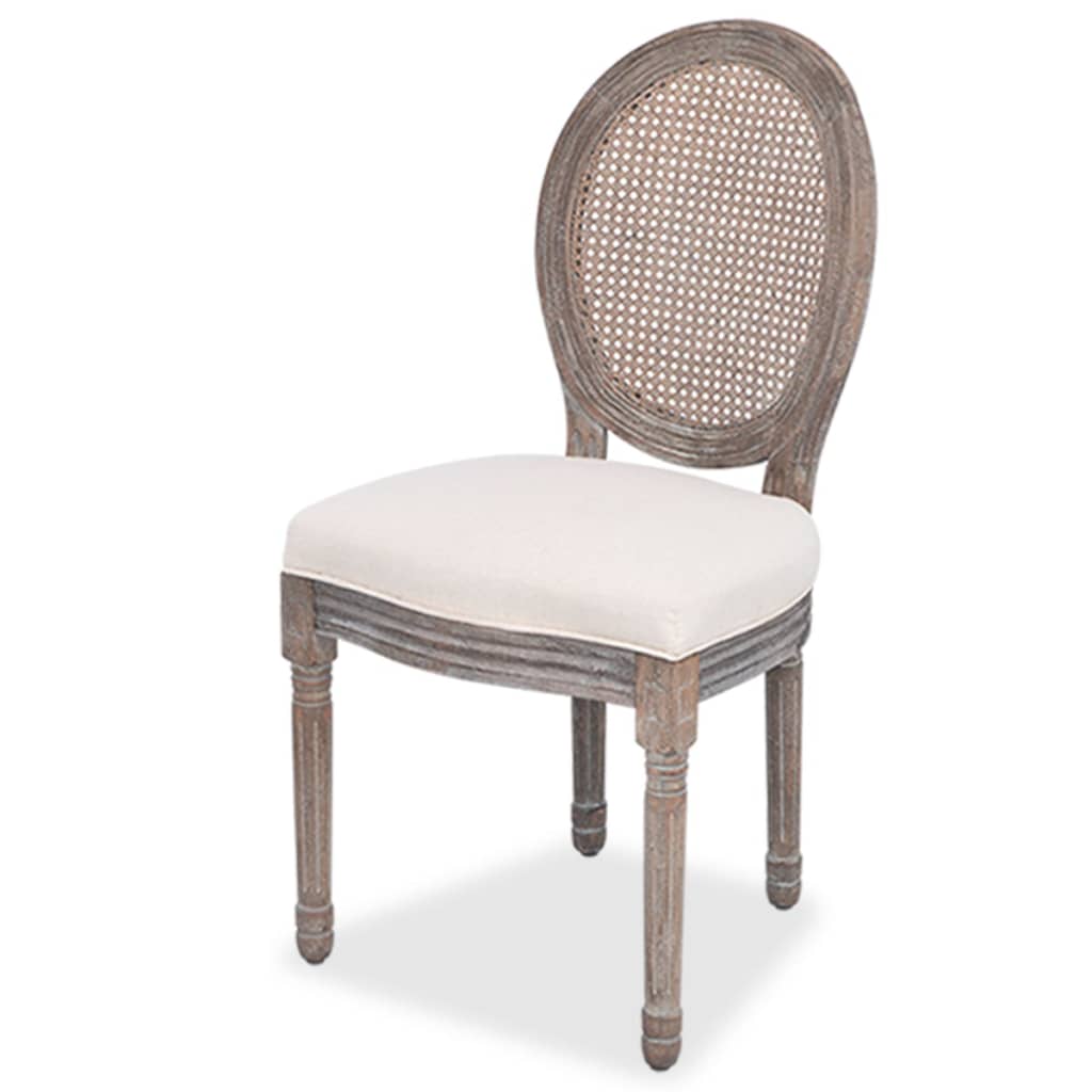 Eetkamerstoelen 6 st stof crèmekleurig is nu te koop bij PeponiXL, paradijselijk wonen!