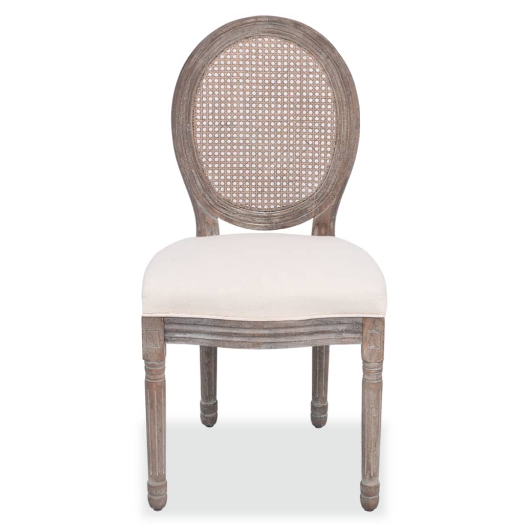 Eetkamerstoelen 6 st stof crèmekleurig is nu te koop bij PeponiXL, paradijselijk wonen!