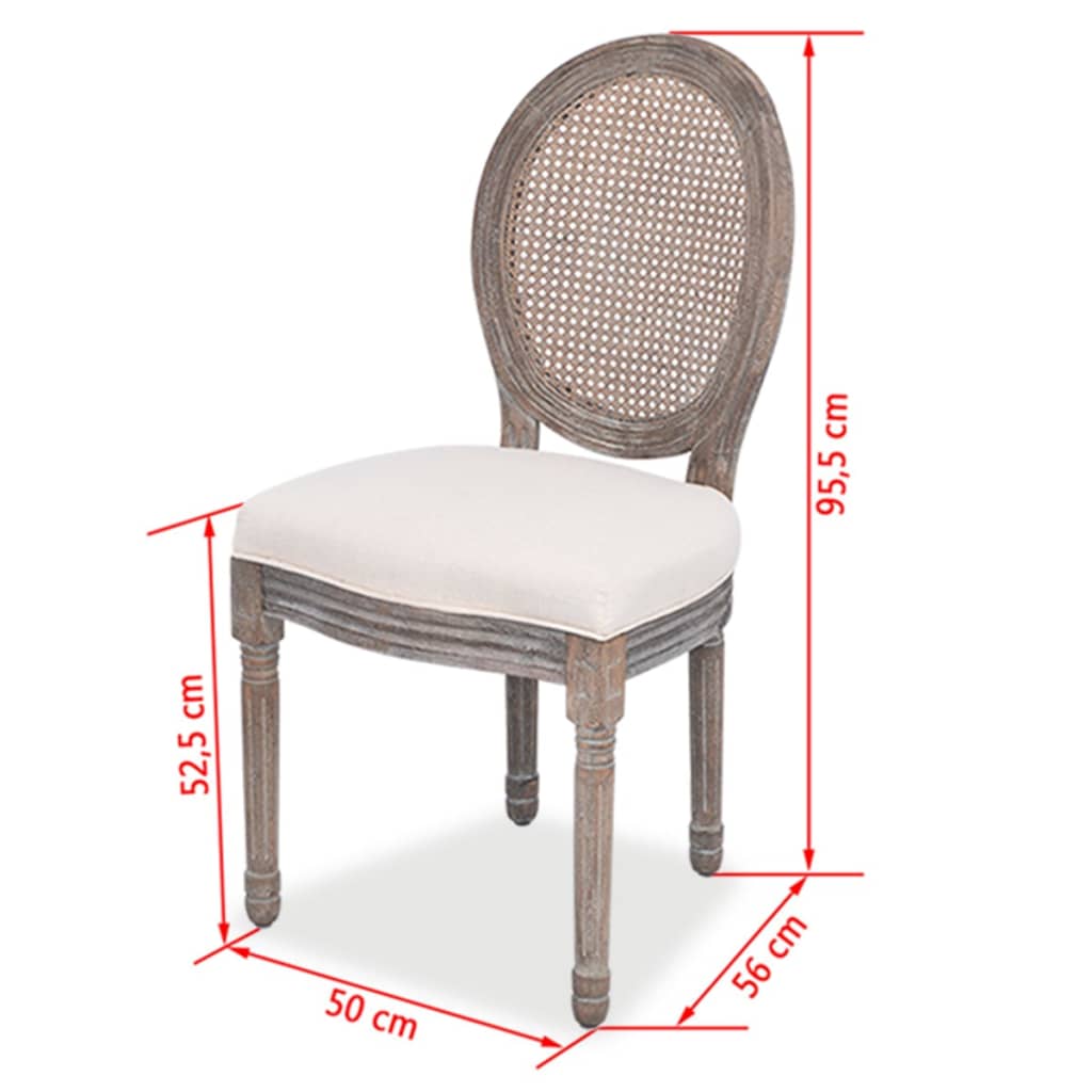 Eetkamerstoelen 6 st stof crèmekleurig is nu te koop bij PeponiXL, paradijselijk wonen!