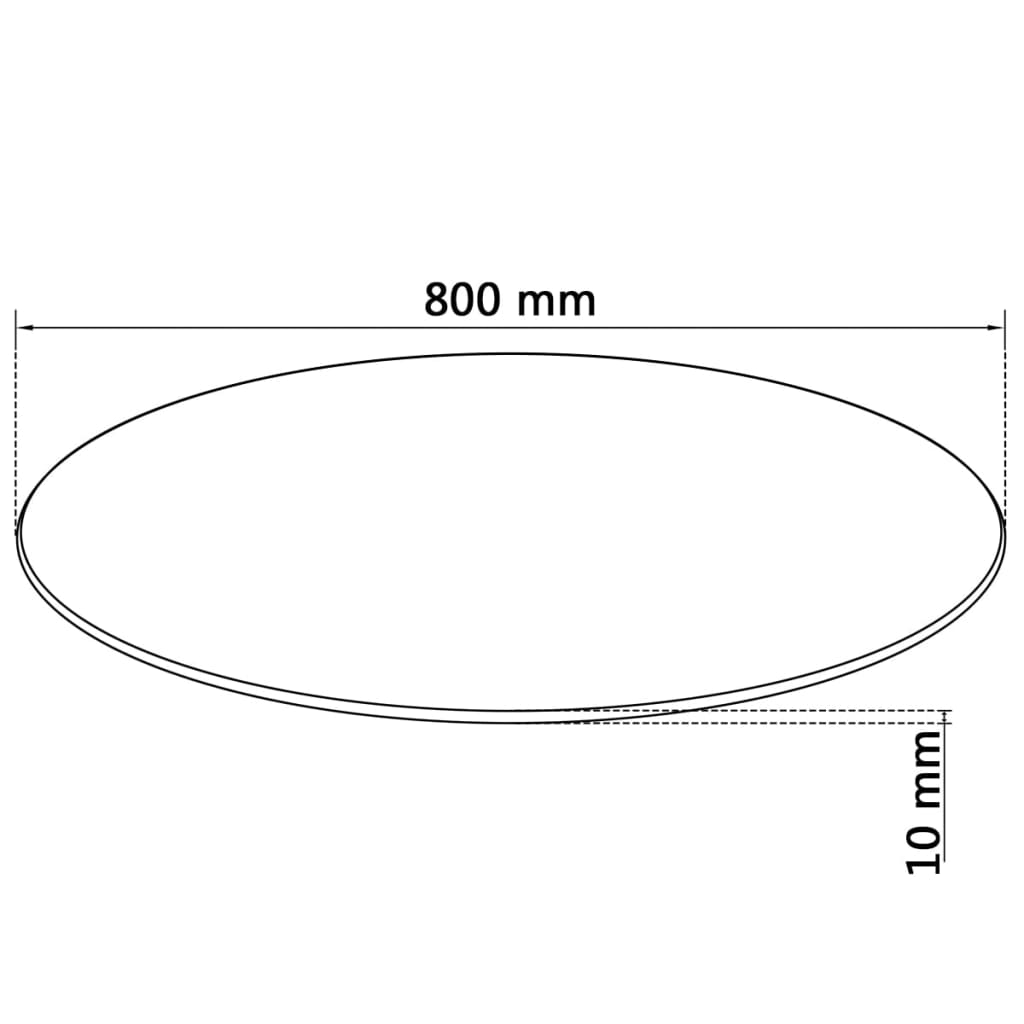 Tafelblad van gehard glas 800 mm rond is nu te koop bij PeponiXL, paradijselijk wonen!