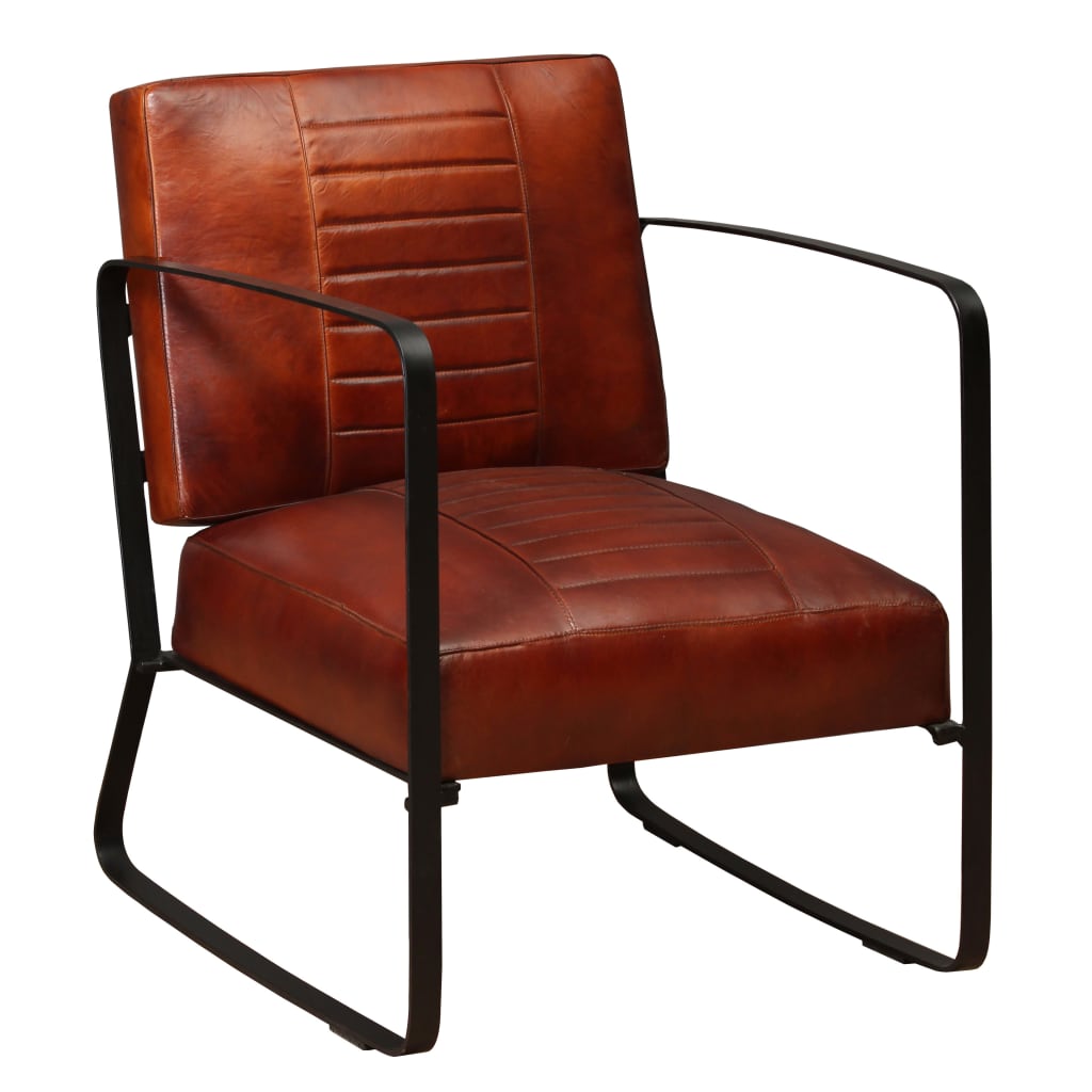Loungestoel echt leer bruin is nu te koop bij PeponiXL, paradijselijk wonen!