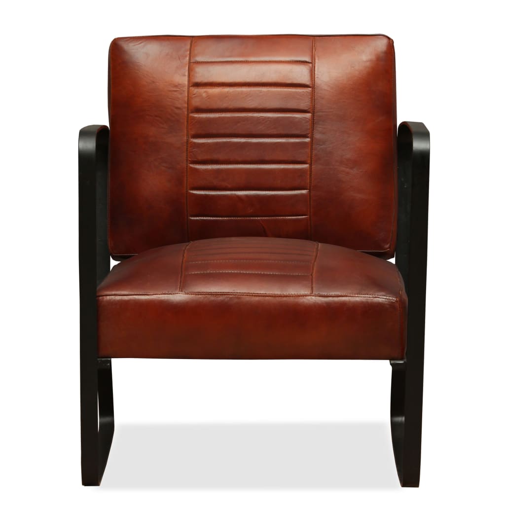 Loungestoel echt leer bruin is nu te koop bij PeponiXL, paradijselijk wonen!