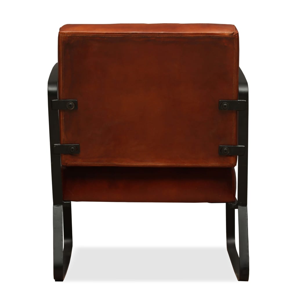 Loungestoel echt leer bruin is nu te koop bij PeponiXL, paradijselijk wonen!