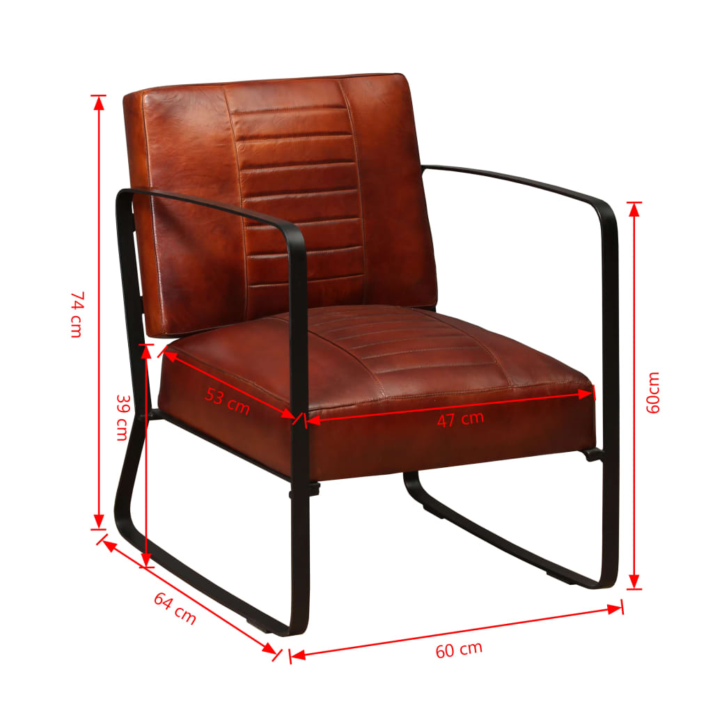 Loungestoel echt leer bruin is nu te koop bij PeponiXL, paradijselijk wonen!