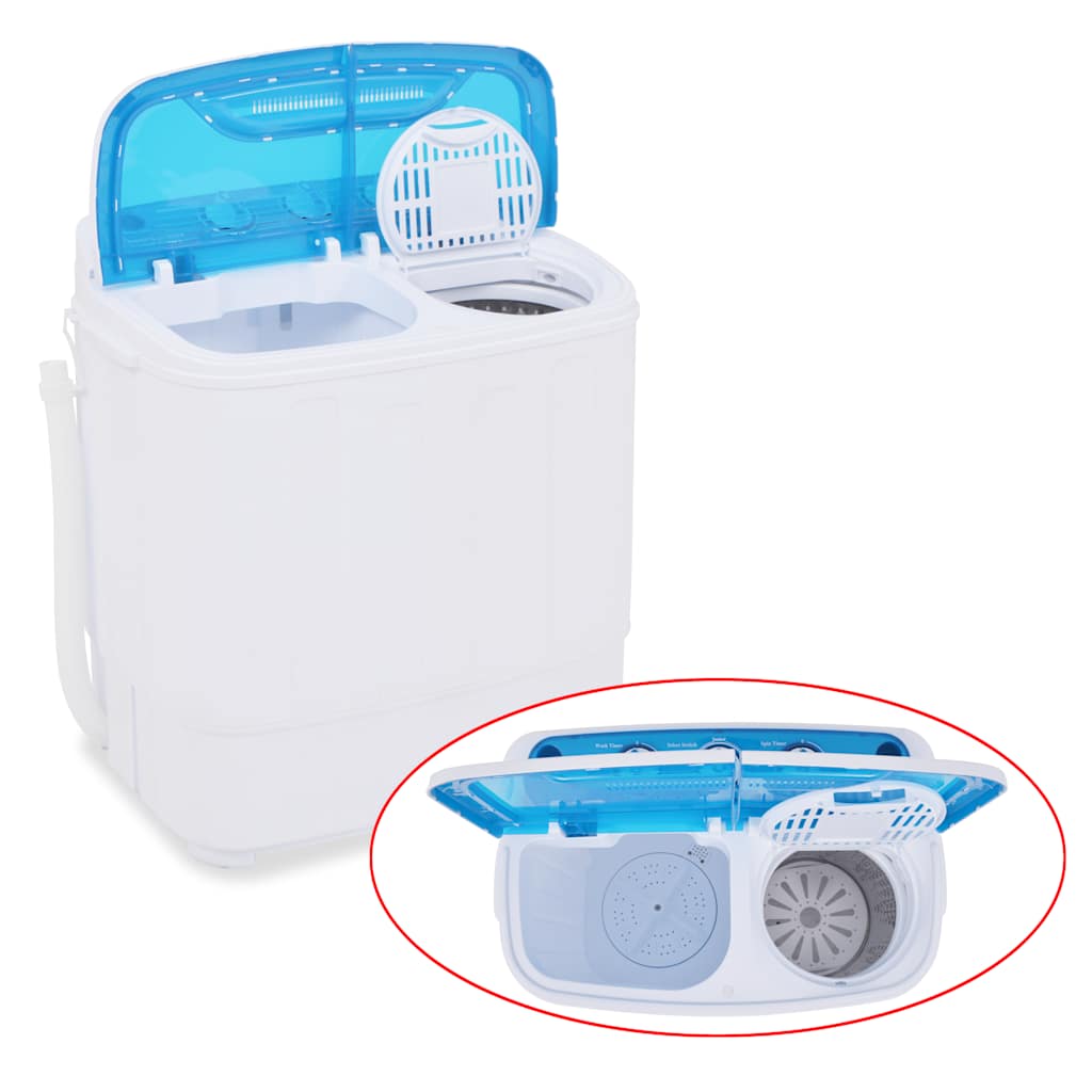 Mini wasmachine met dubbele trommel 5,6 kg is nu te koop bij PeponiXL, paradijselijk wonen!