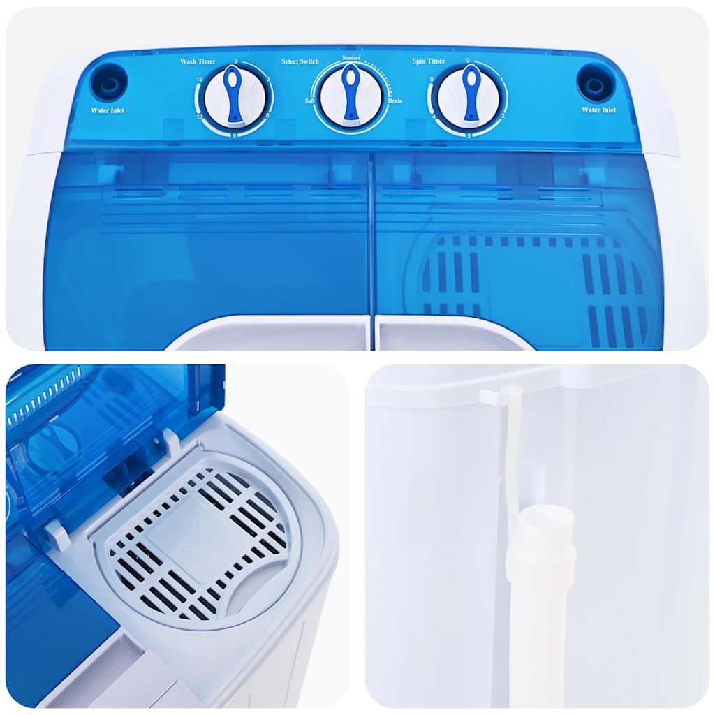 Mini wasmachine met dubbele trommel 5,6 kg is nu te koop bij PeponiXL, paradijselijk wonen!