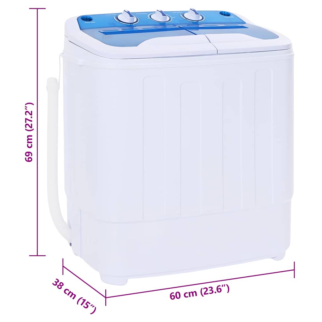 Mini wasmachine met dubbele trommel 5,6 kg is nu te koop bij PeponiXL, paradijselijk wonen!