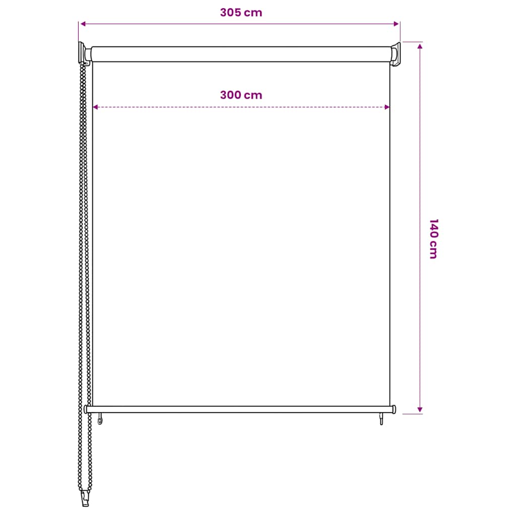 Rolgordijn voor buiten 305(B)x140(H) cm beige is nu te koop bij PeponiXL, paradijselijk wonen!