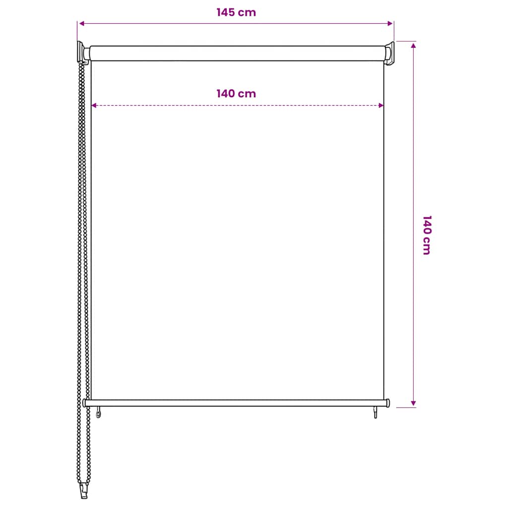 Rolgordijn voor buiten 145(B)x140(H) cm wit is nu te koop bij PeponiXL, paradijselijk wonen!