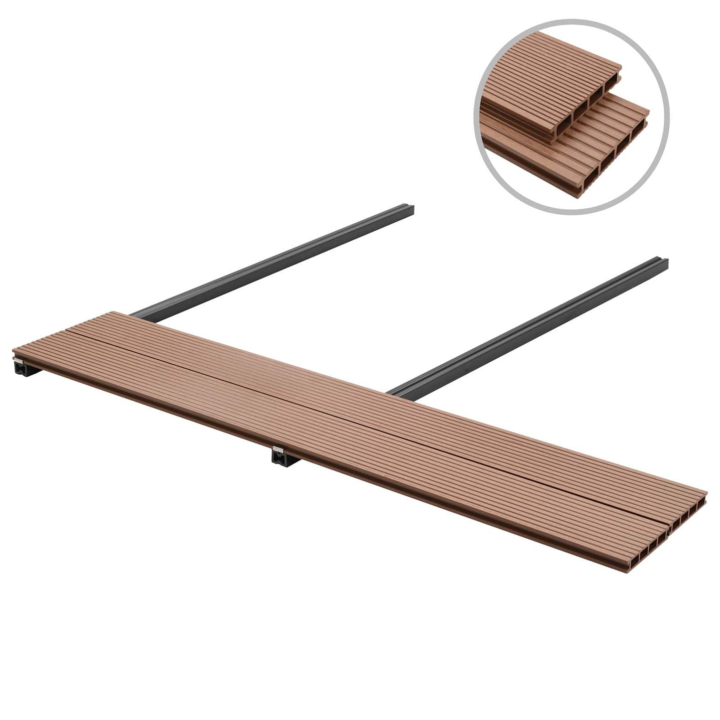 Terrasplank 4 pcs Bruin WPC is nu te koop bij PeponiXL, paradijselijk wonen!