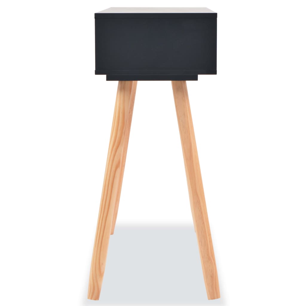 Wandtafel 80x30x72 cm massief grenenhout zwart is nu te koop bij PeponiXL, paradijselijk wonen!