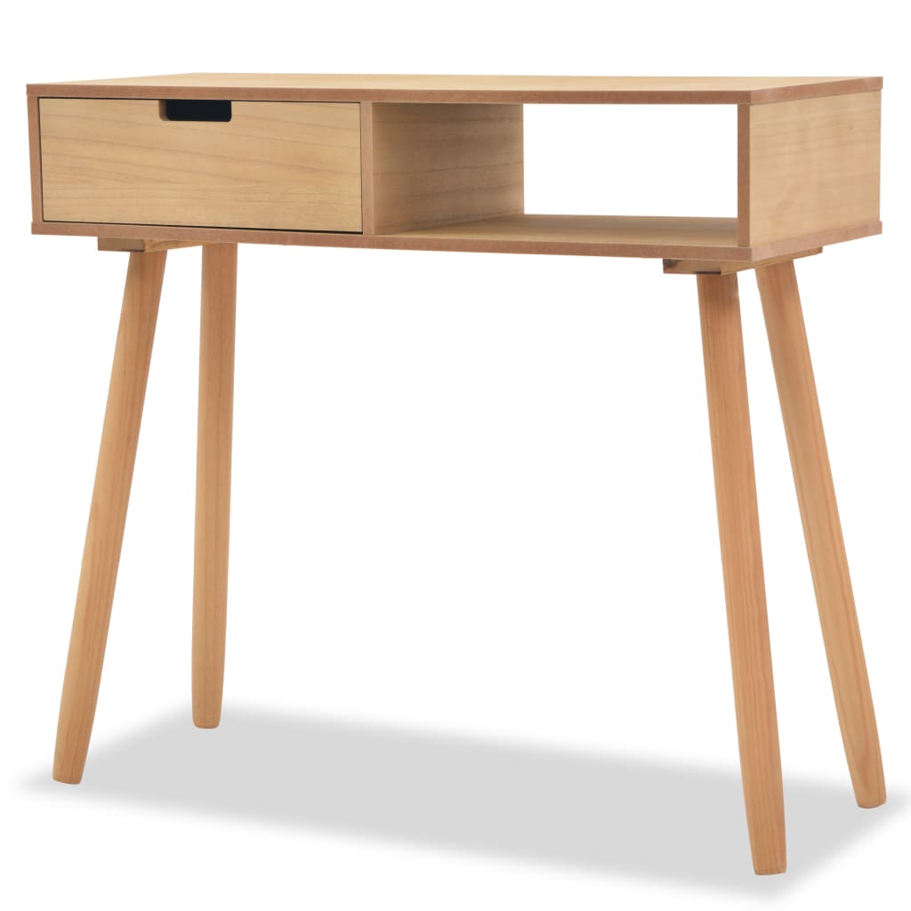 Wandtafel 80x30x72 cm massief grenenhout bruin is nu te koop bij PeponiXL, paradijselijk wonen!