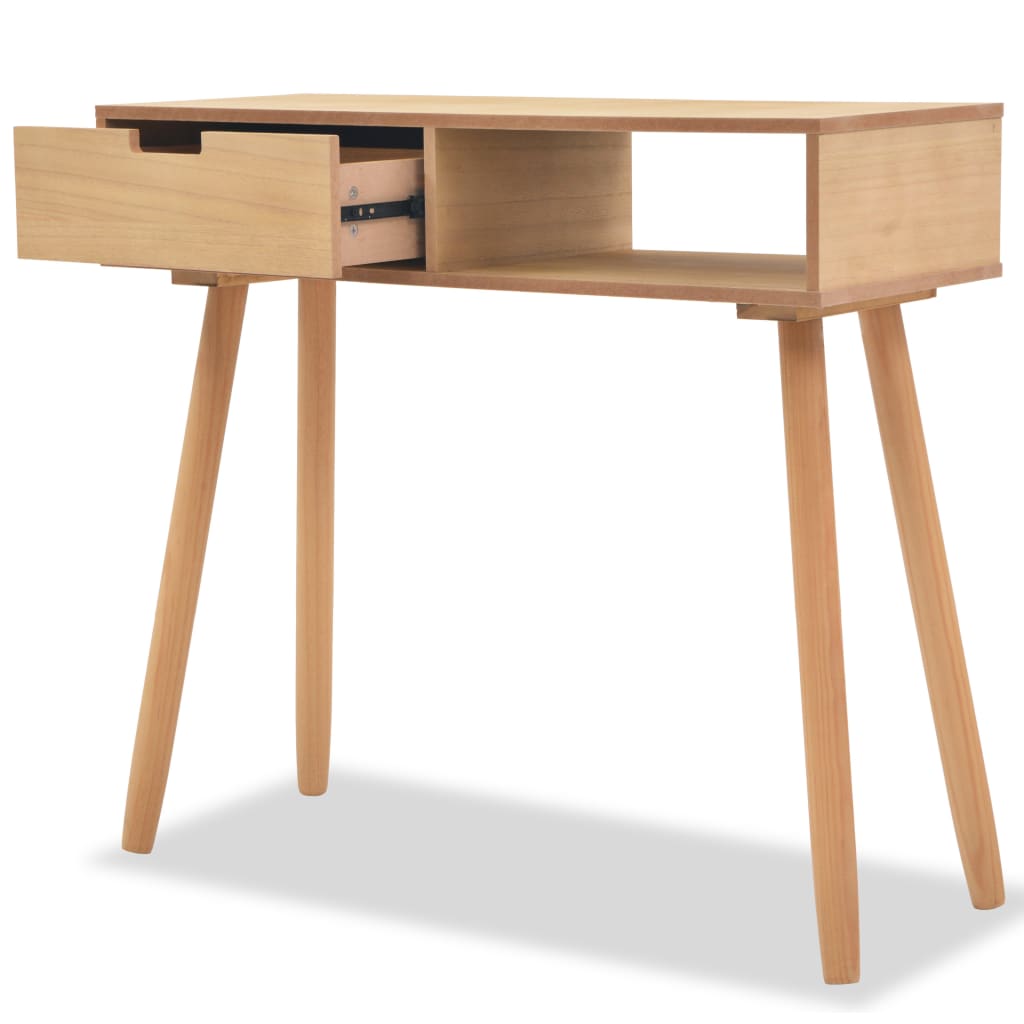 Wandtafel 80x30x72 cm massief grenenhout bruin is nu te koop bij PeponiXL, paradijselijk wonen!