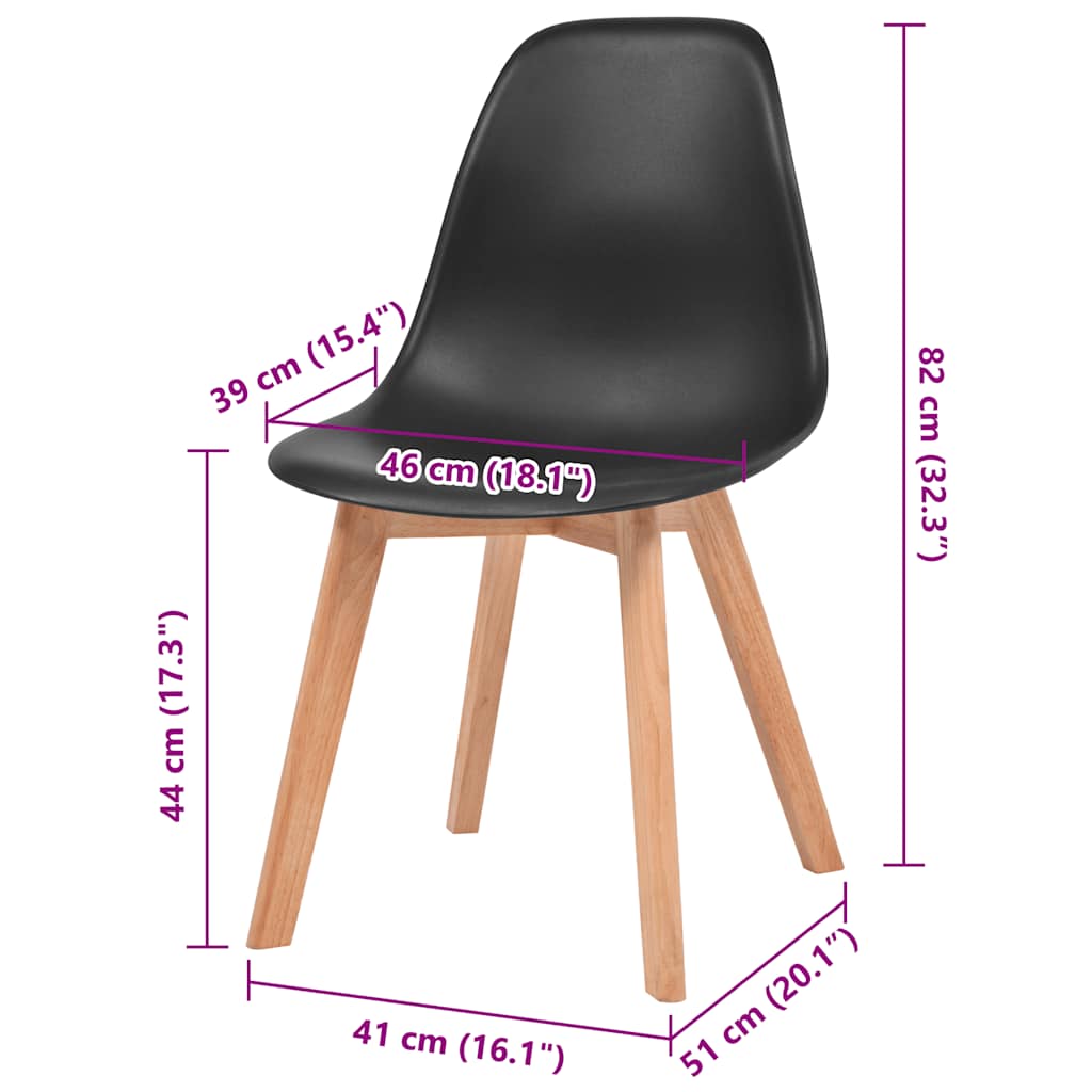 Eetkamerstoelen 2 st kunststof zwart is nu te koop bij PeponiXL, paradijselijk wonen!
