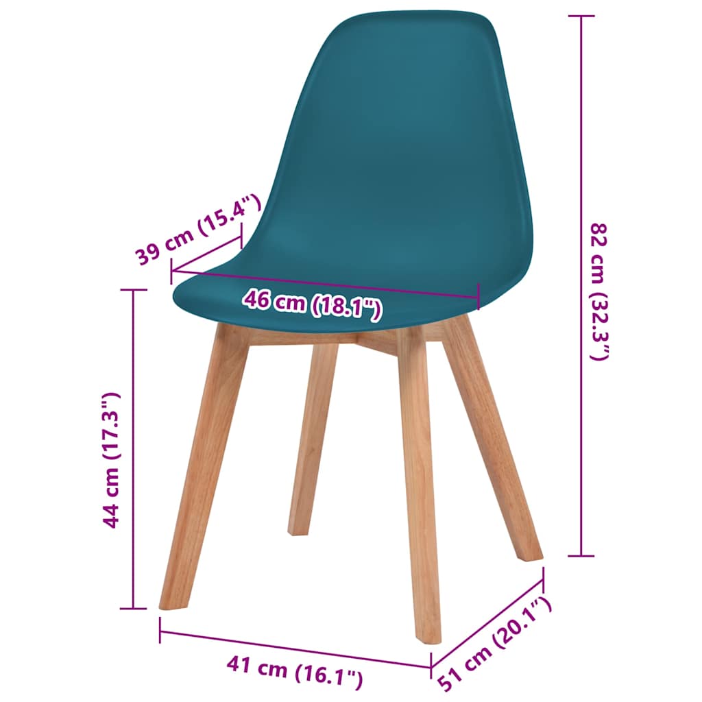 Eetkamerstoelen 6 st kunststof turquoise is nu te koop bij PeponiXL, paradijselijk wonen!