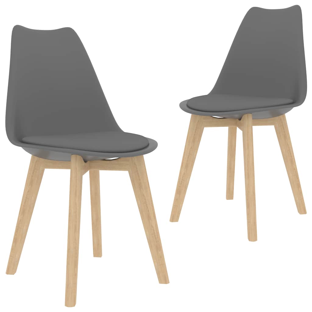 Eetkamerstoelen 2 st kunststof grijs is nu te koop bij PeponiXL, paradijselijk wonen!
