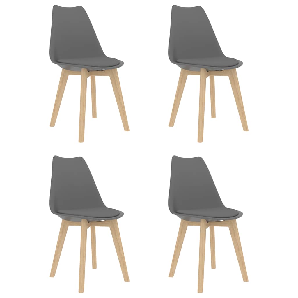 Eetkamerstoelen 4 st kunststof grijs is nu te koop bij PeponiXL, paradijselijk wonen!