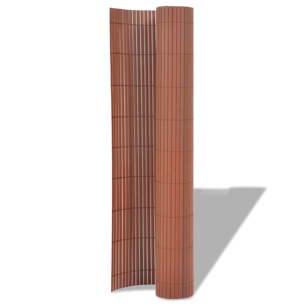Tuinafscheiding dubbelzijdig 90x300 cm PVC bruin is nu te koop bij PeponiXL, paradijselijk wonen!