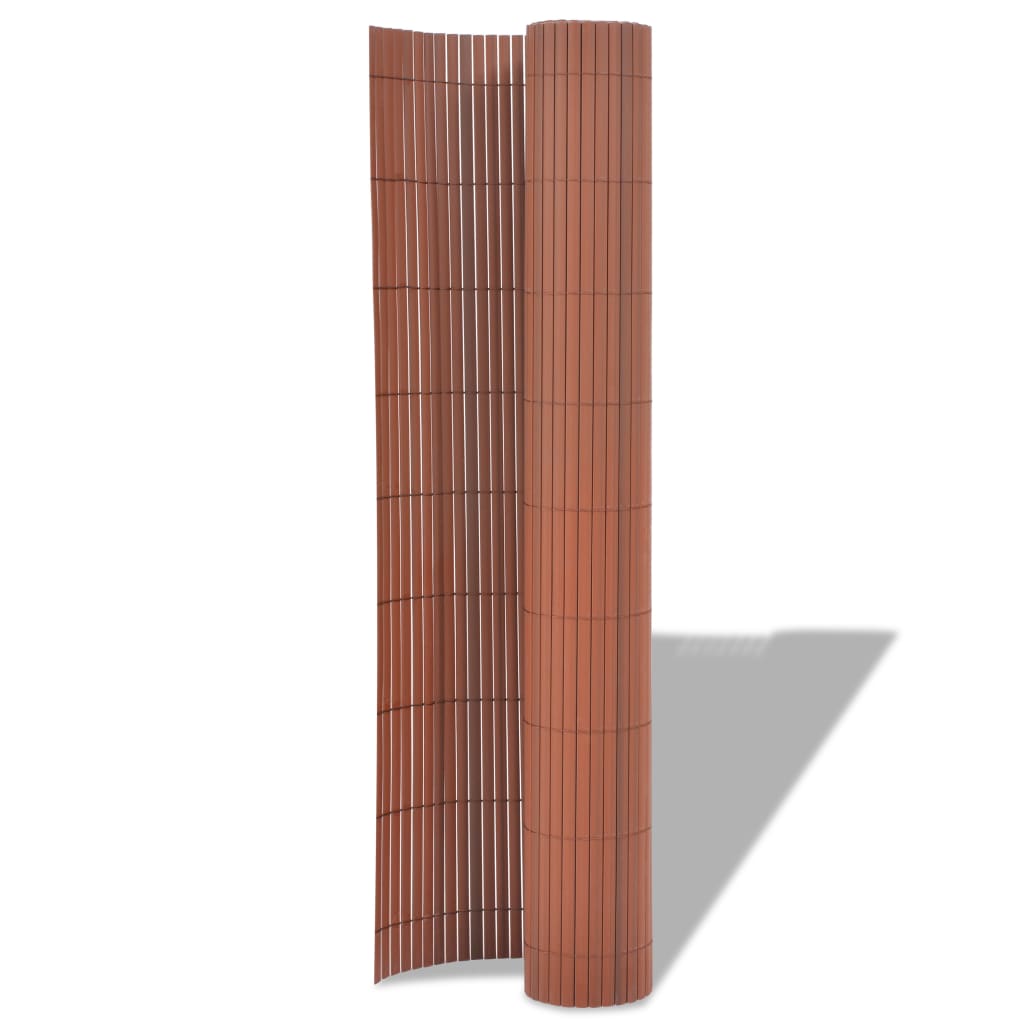 Tuinafscheiding dubbelzijdig 90x500 cm PVC bruin is nu te koop bij PeponiXL, paradijselijk wonen!