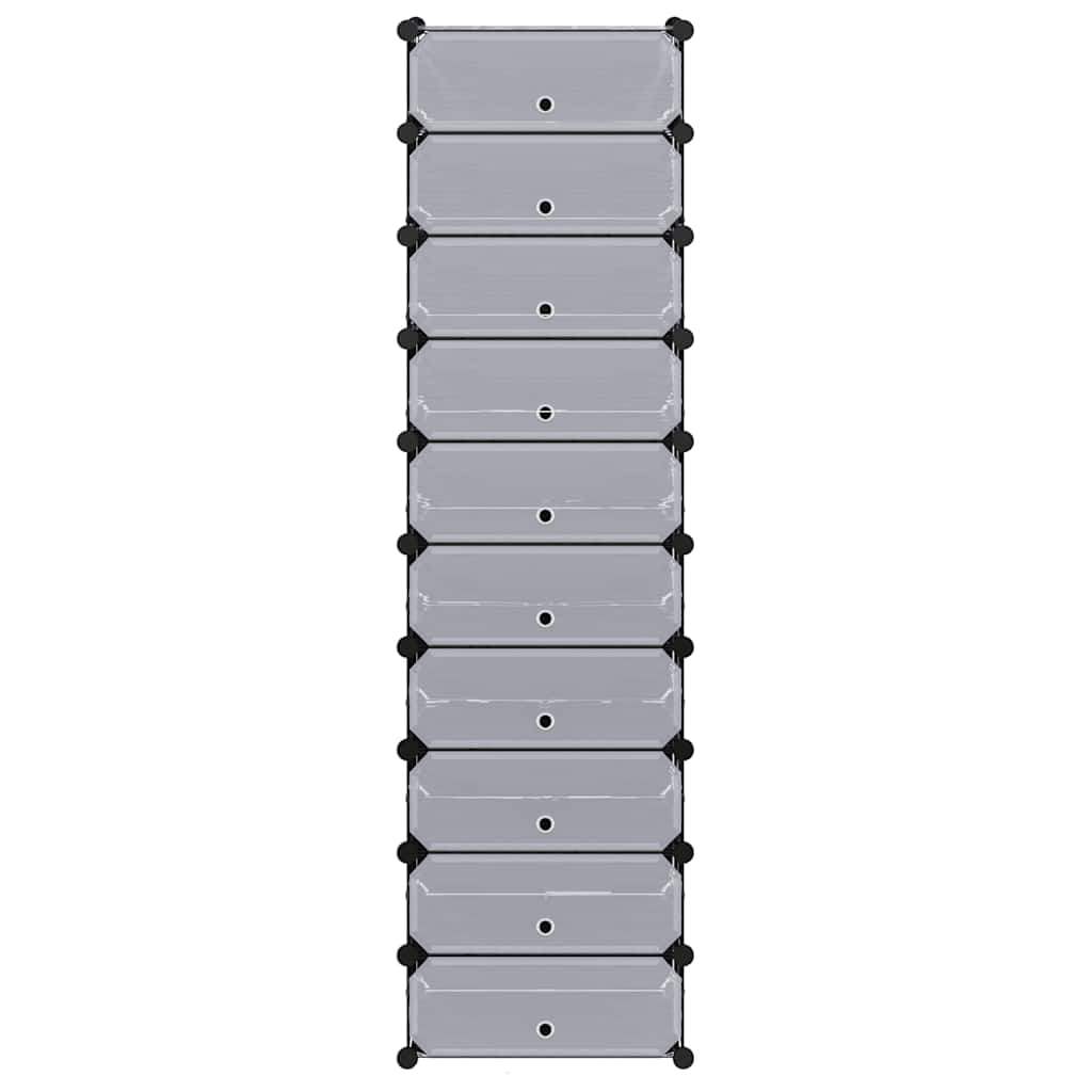 Schoenenkast met 10 ineengrijpende vakken zwart is nu te koop bij PeponiXL, paradijselijk wonen!