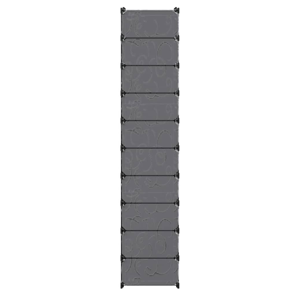 Schoenenkast met 10 ineengrijpende vakken zwart is nu te koop bij PeponiXL, paradijselijk wonen!