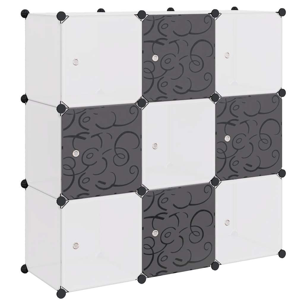 Opbergmeubel met 9 vakken zwart en wit is nu te koop bij PeponiXL, paradijselijk wonen!