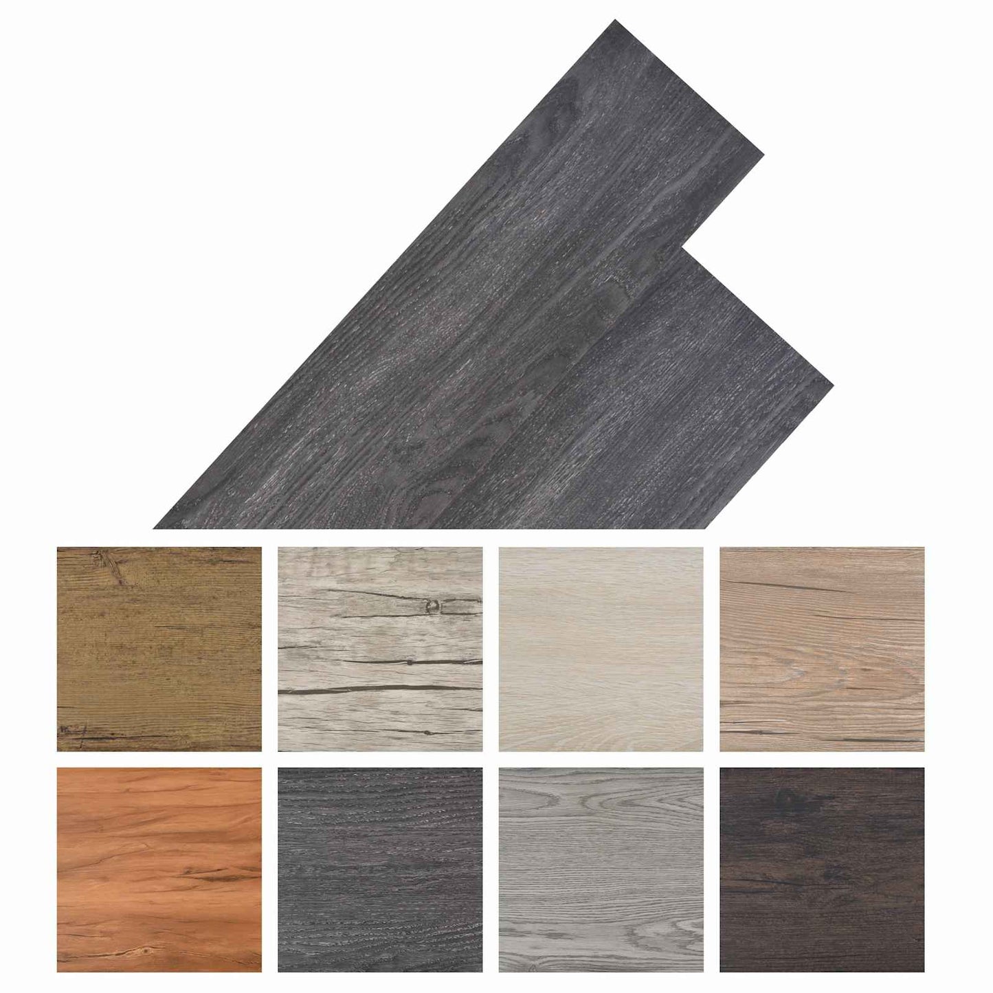 Vloerplanken 18 pcs Zwart en Wit 5,26 m² PVC is nu te koop bij PeponiXL, paradijselijk wonen!