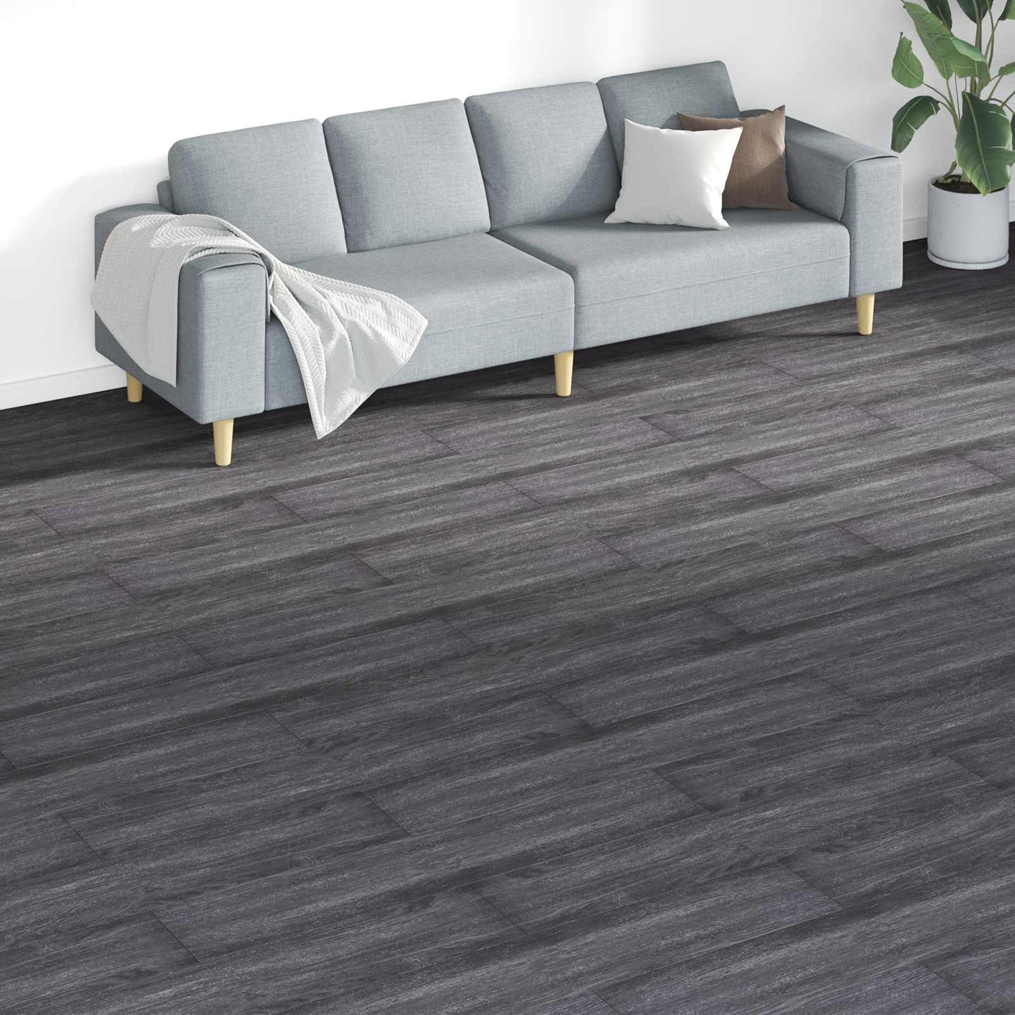 Vloerplanken 18 pcs Zwart en Wit 5,26 m² PVC is nu te koop bij PeponiXL, paradijselijk wonen!