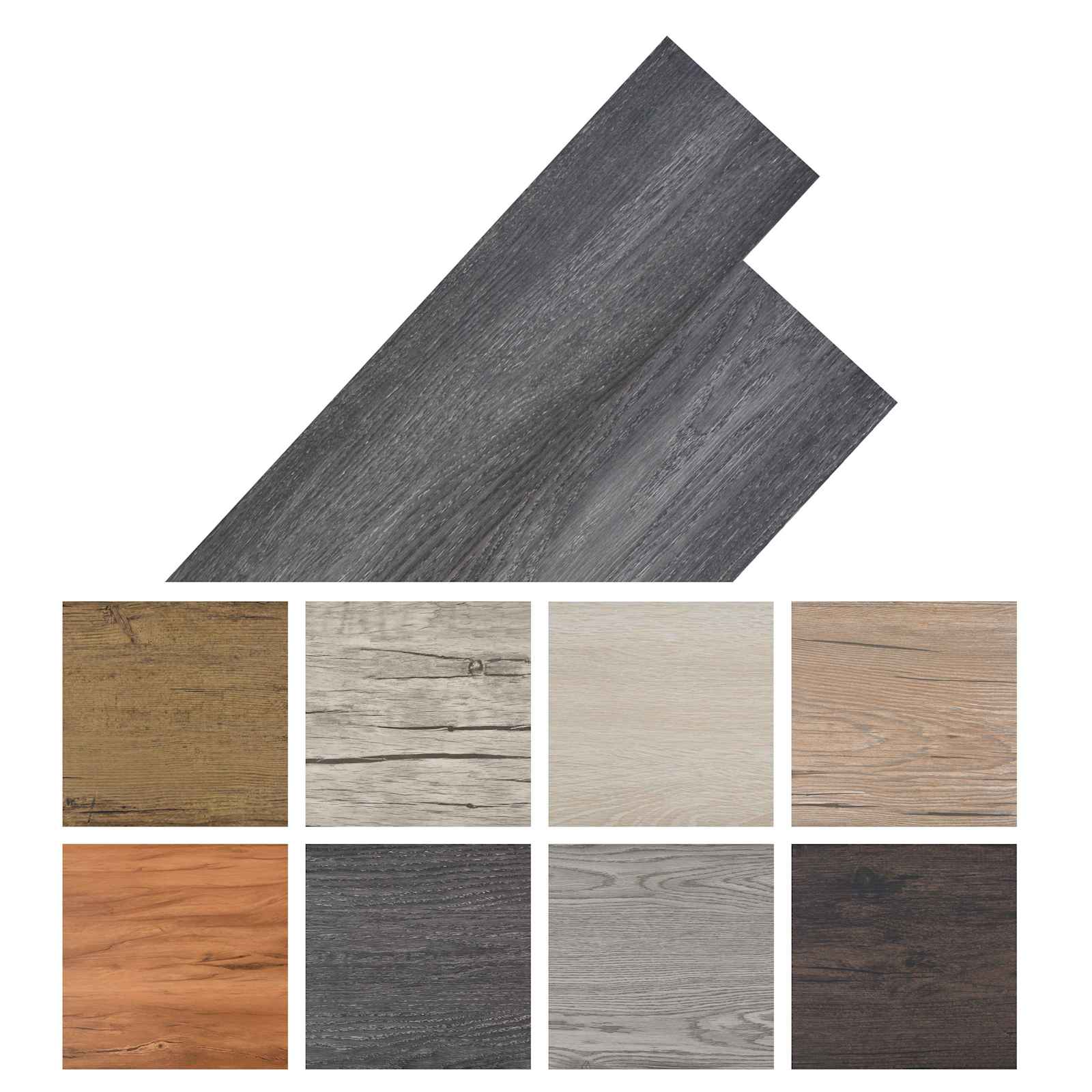 Vloerplanken 36 pcs Zwart en Wit 5,02 m² PVC is nu te koop bij PeponiXL, paradijselijk wonen!