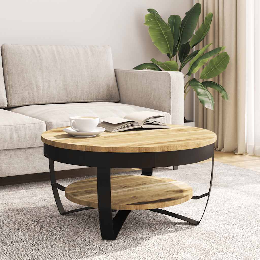Salontafel 65x32 cm massief ruw mangohout is nu te koop bij PeponiXL, paradijselijk wonen!