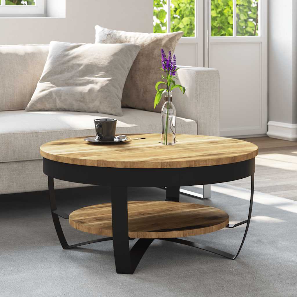 Salontafel 65x32 cm massief ruw mangohout is nu te koop bij PeponiXL, paradijselijk wonen!
