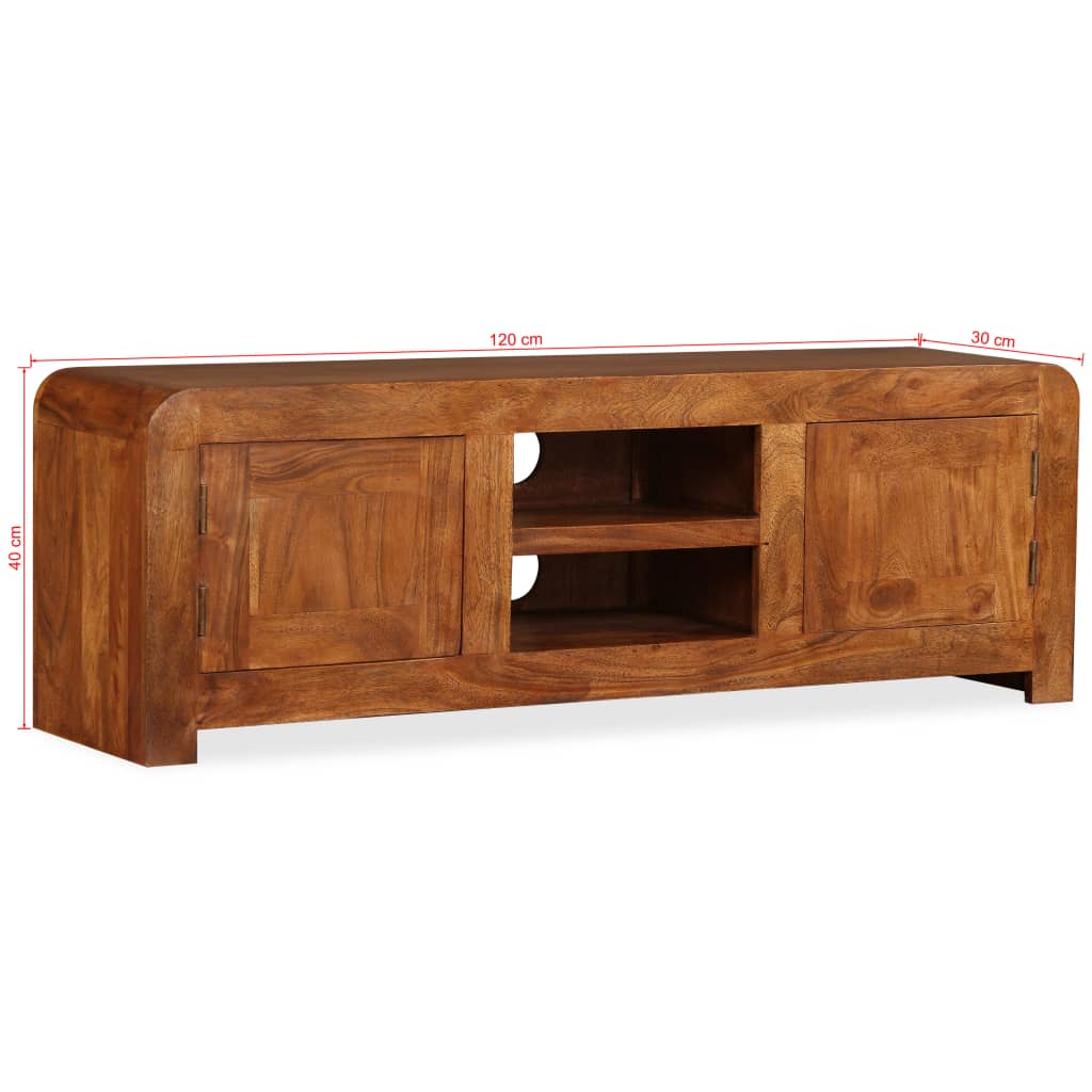 Tv-meubel 120x30x40 cm massief hout met honingafwerking is nu te koop bij PeponiXL, paradijselijk wonen!