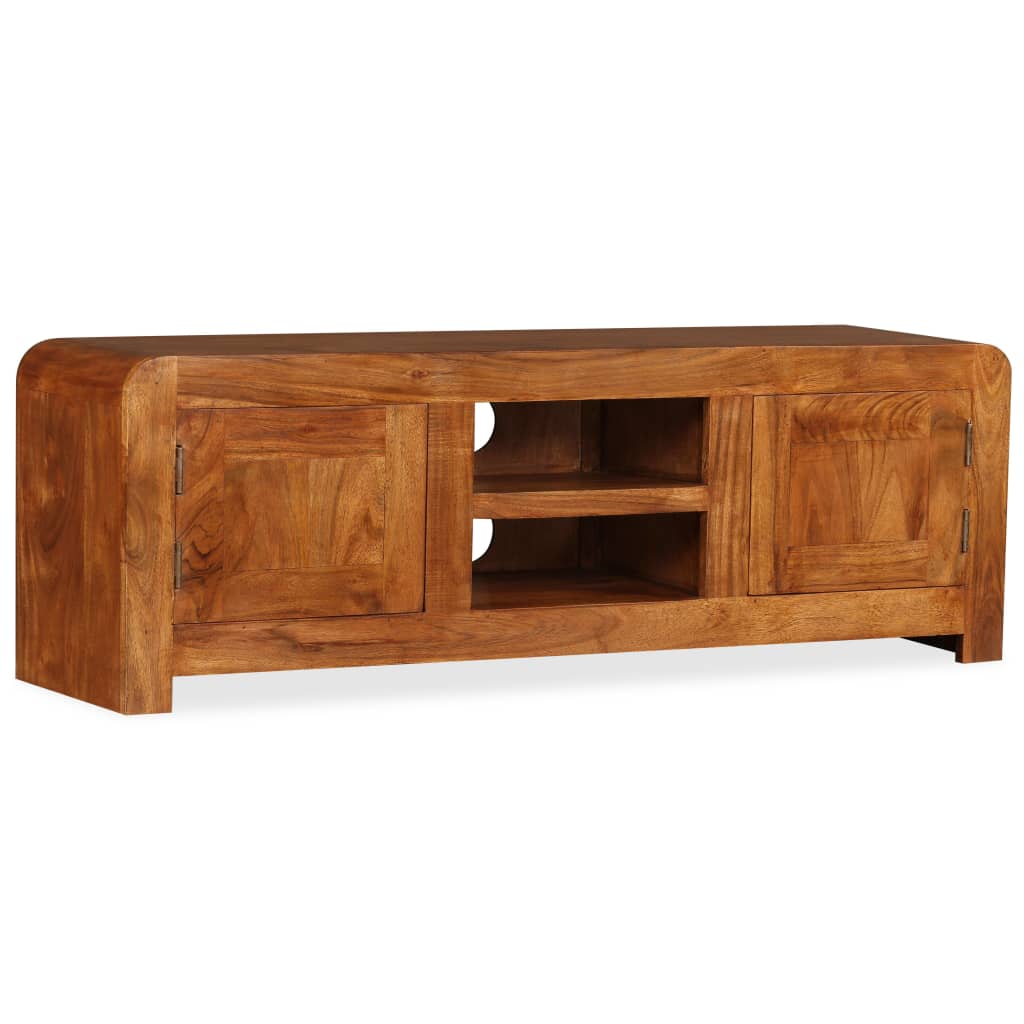 Tv-meubel 120x30x40 cm massief hout met honingafwerking is nu te koop bij PeponiXL, paradijselijk wonen!