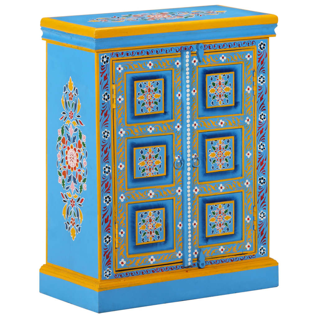 Wandkast handgeschilderd massief mangohout turquoise is nu te koop bij PeponiXL, paradijselijk wonen!