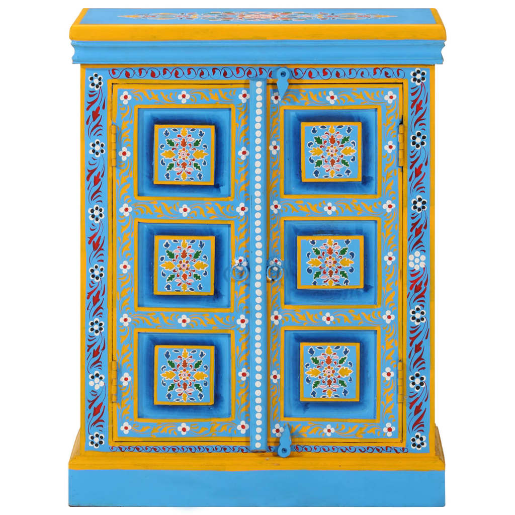 Wandkast handgeschilderd massief mangohout turquoise is nu te koop bij PeponiXL, paradijselijk wonen!