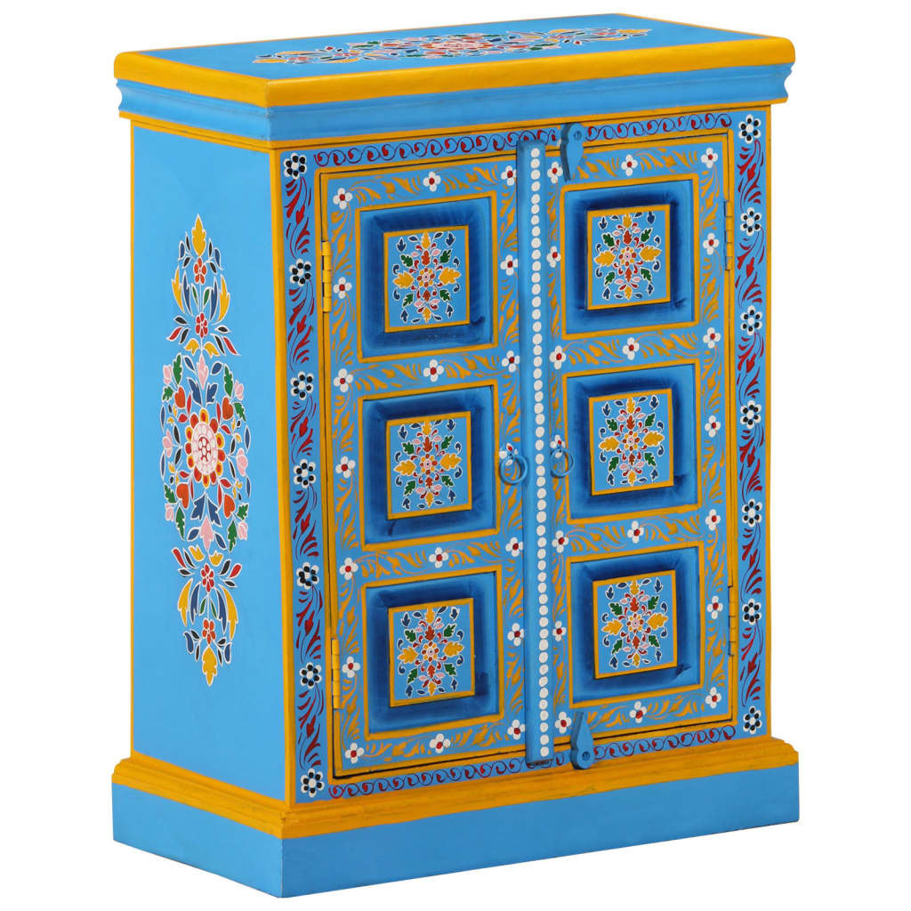 Wandkast handgeschilderd massief mangohout turquoise is nu te koop bij PeponiXL, paradijselijk wonen!