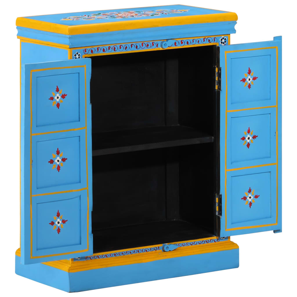 Wandkast handgeschilderd massief mangohout turquoise is nu te koop bij PeponiXL, paradijselijk wonen!