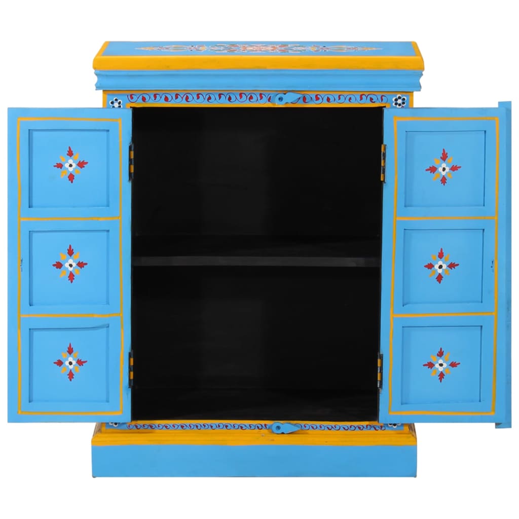 Wandkast handgeschilderd massief mangohout turquoise is nu te koop bij PeponiXL, paradijselijk wonen!
