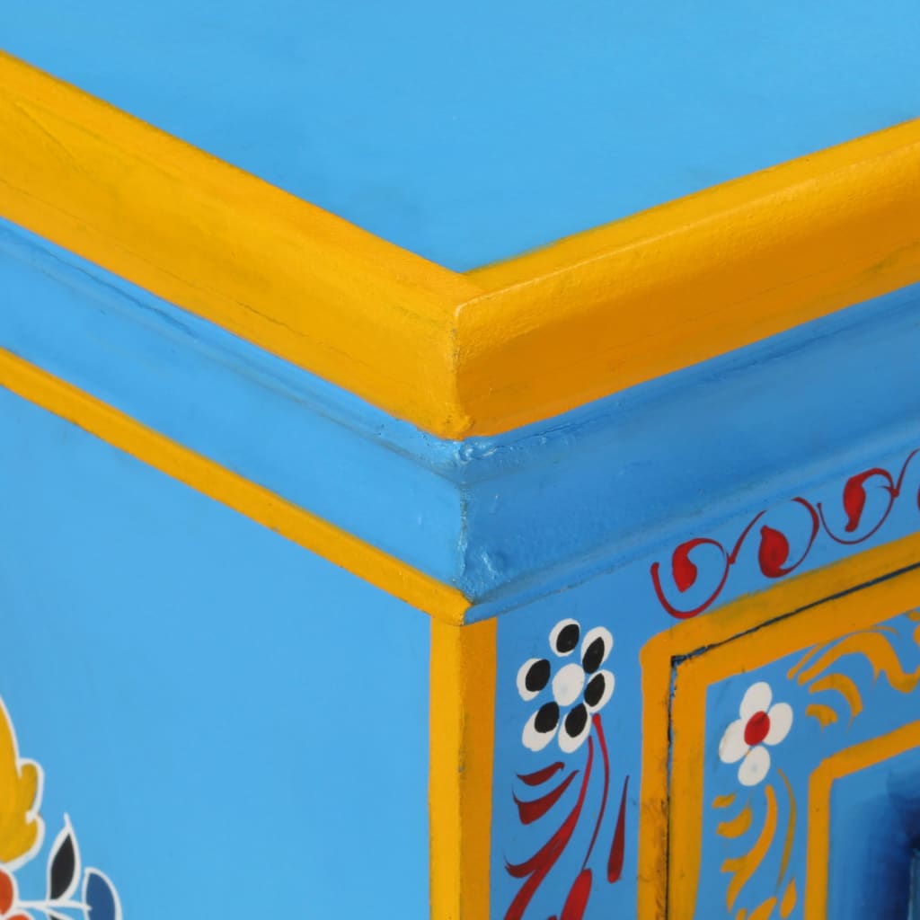 Wandkast handgeschilderd massief mangohout turquoise is nu te koop bij PeponiXL, paradijselijk wonen!