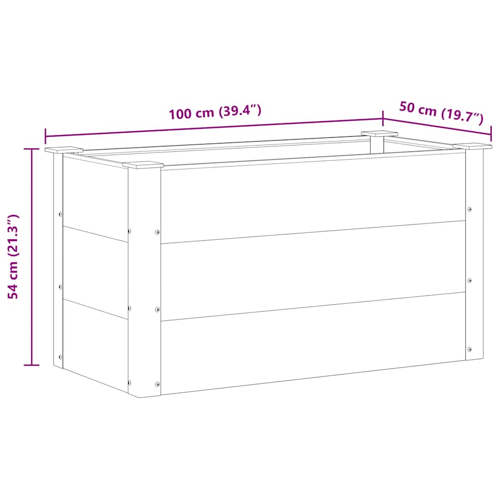 Plantenbak verhoogd 100x50x54 cm HKC grijs is nu te koop bij PeponiXL, paradijselijk wonen!