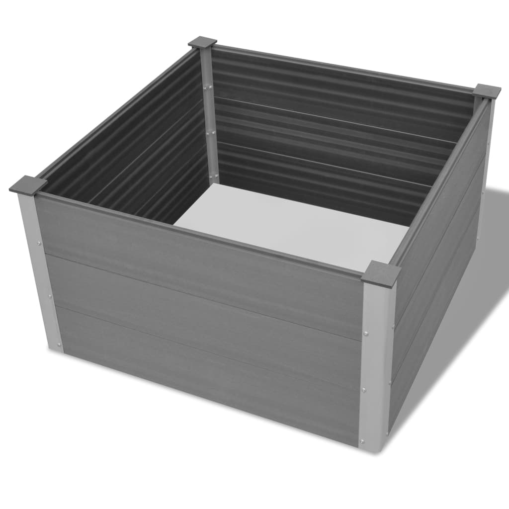 Plantenbak verhoogd 100x100x54 cm HKC grijs is nu te koop bij PeponiXL, paradijselijk wonen!