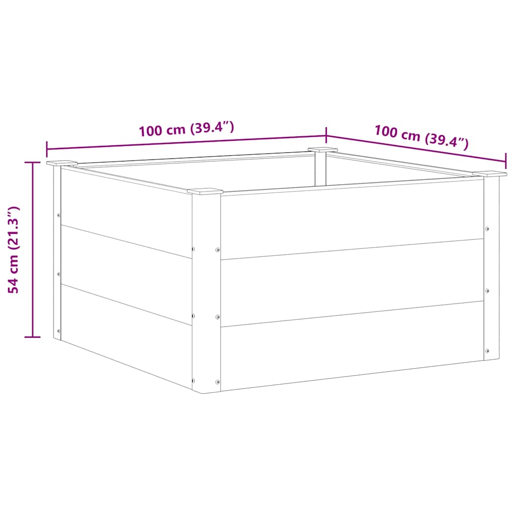 Plantenbak verhoogd 100x100x54 cm HKC grijs is nu te koop bij PeponiXL, paradijselijk wonen!