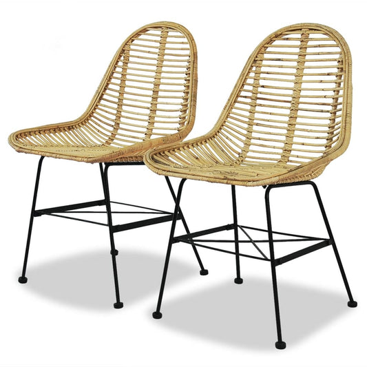 Eetkamerstoelen 2 st natuurlijk rattan is nu te koop bij PeponiXL, paradijselijk wonen!