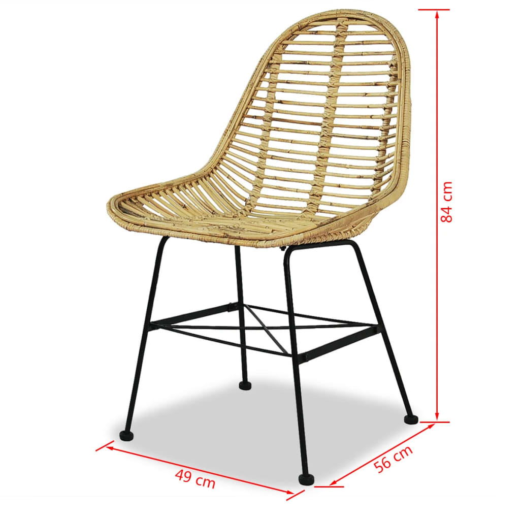 Eetkamerstoelen 2 st natuurlijk rattan is nu te koop bij PeponiXL, paradijselijk wonen!