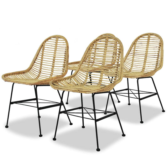 Eetkamerstoelen 4 st natuurlijk rattan is nu te koop bij PeponiXL, paradijselijk wonen!