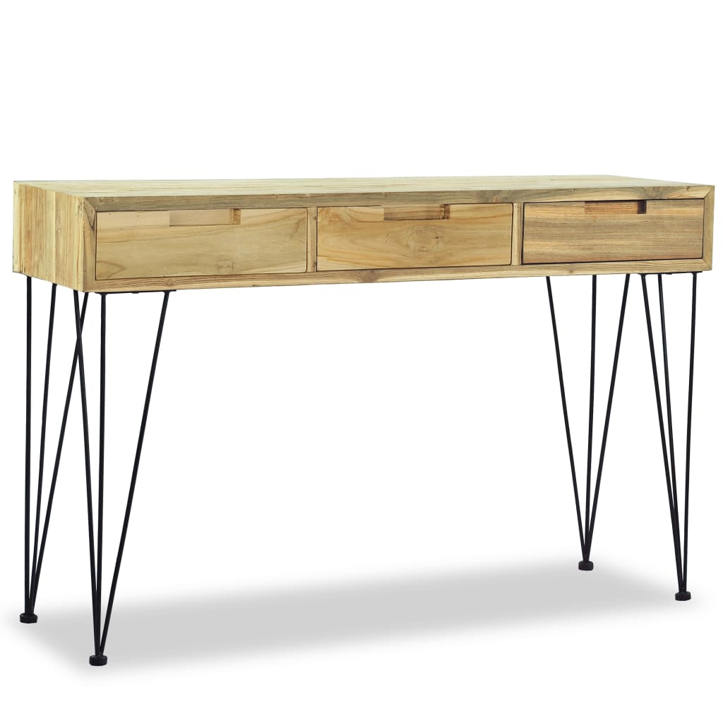 Wandtafel 120x35x76 cm massief teakhout is nu te koop bij PeponiXL, paradijselijk wonen!